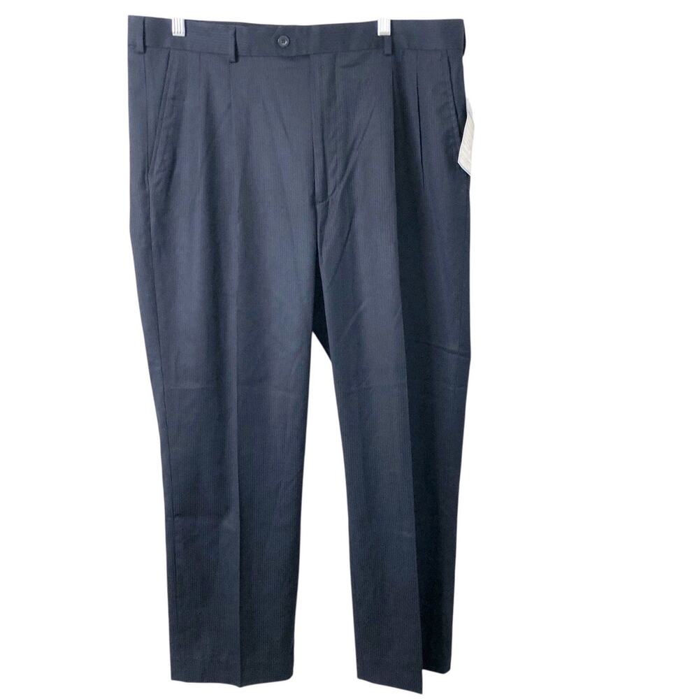 Geoffrey Beene NWT Men's Worsted Touch Banker's Collection Navy Pants Size 38X30